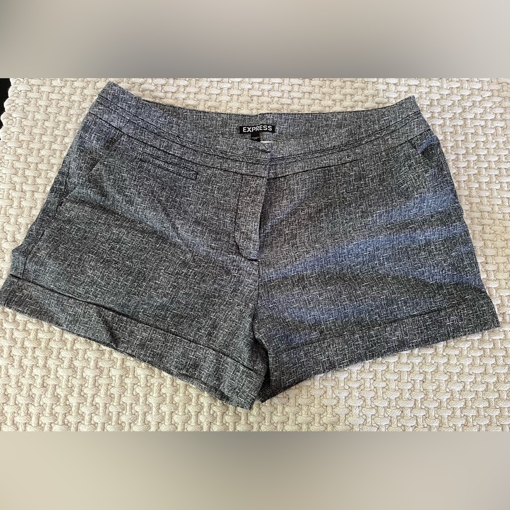Express Black & White Bermuda Shorts Tailored Style